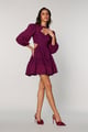 Jessica Embroidered Dress Purple color