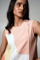 Benedict Summer Sculpt Dress Peach/White/Yellow color