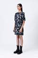 Aurora Print Shirt Dress Black color