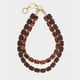 Amahle Layered Crystal Necklace Brown color