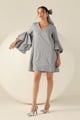 Leah Dress Blue/White color