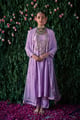 Lavender Haze Crushed Silk Kurta Set Purple color