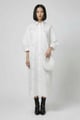 Embroidered Shirt Dress White color