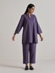 Plum Purple Relaxed Fit Co-ord Set with Straight Pants - Truebrowns - Image 1