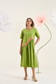 Rose Dress Matcha Green color