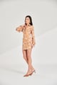 Thea Floral Shirt Dress Orange/Blue color