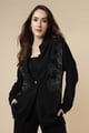 Lurex Cross Stich Embroidery Shirt Black color