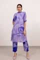 Purple Lily Printed Dress Set Purple/Blue color