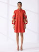 Botanical Small Flower Dress Orange Orange color