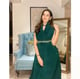 Wine Pleated Gown Green color