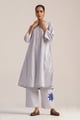 Blue Checkered Printed Co-Ord Set Blue Checkered color