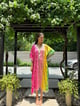 Kainaat Multicolour Kaftan Pink/Yellow/Green color