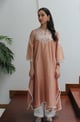 Dull Rose Asymmetrical Kurta Set Rose color