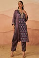 Floral Buta Ajrakh Set Blue color