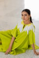 Green Sunflower Applique Tunic Green color