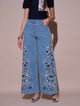 Charlotte Embroidered Jeans Blue color