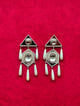 Polki Hexagon Drop Earrings Gold color