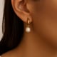 Pearl Drop Earrings, Mukta Gold color