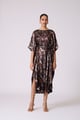 Flora Kaftan Metallic Black color