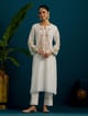 Paisley Yoke Kurta and Pant Set Ivory color