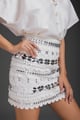 White Skirt with Metallic Detail White color