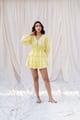 Yellow Full Sleeves Top & Skort Set Yellow color