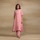 Pink Lavender Silk Tissue Kurta Set Pink color