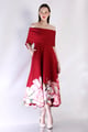 Juliette + Classic Wrap Deep Red color