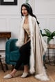 Kim Fur Stole Cream color
