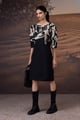 Monochrome Brushstroke Dress Black color