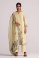Butter Yellow Chanderi Woven Kurta Set Butter Yellow color