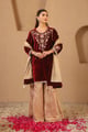 Floral Zari Dupatta Maroon/Gold color