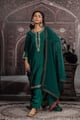 Sanjoli Kashmiri Set Bottle Green color