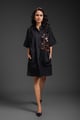 Relaxed Straight Fit Dress with Pocket Black color