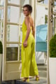 Briana Halter Jumpsuit Lime color