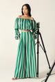 Willow Crop Top Green/White color