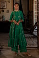 Akasha Anarkali Set Green color