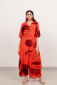 Scarlet Pomegranate Kurta Set Orange/Brown color