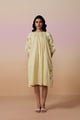 Ivory Cotton Hand Block Dress Ivory color