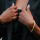 Squircle Open Bangle Gold color