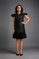Short Floral Appliqu� Dress Black color