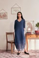 The Iris Dress Navy Blue color