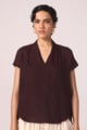Orion Wine Silk Top Wine color