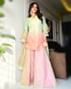 Blush Mint Zari Tissue Kurta With Sharara - Set of 2 Blush Mint color
