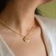 Amber Pendant Chain Gold color