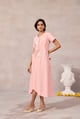 Henley Applique Dress Sunset Pink color