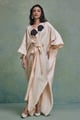Pearl Palm Kaftan Beige color