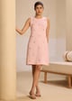 Luminous Rhinestone Shift Dress Pearl Pink color