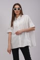 White Shirt with Allover Moti Single Flower White color
