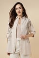Multi Floral Vertical Embroidery Shirt Natural color